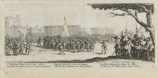 Rekrutierung der Truppe Les miseres et les mal-heures de la guerre, pl. 2
